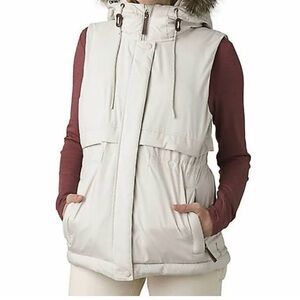 PRANA Banajaara Vest Faux Fur Hood Size Medium NWT